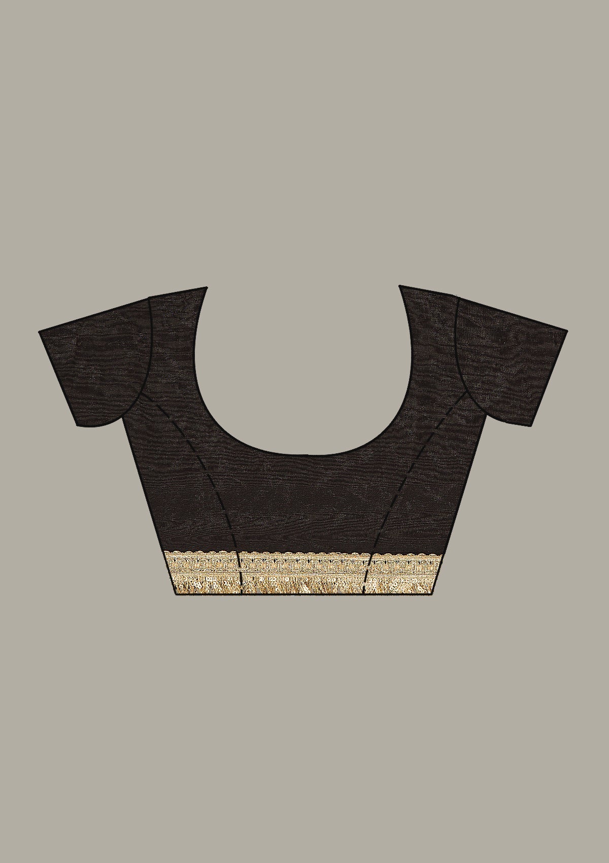 Black Tissue Gold Zariwork Saree With Matching Blouse Piece