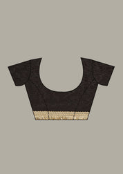 Black Tissue Gold Zariwork Saree With Matching Blouse Piece
