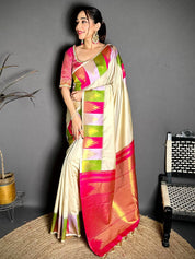 Classic Kanchii Rudraksha Zari Butta Saree