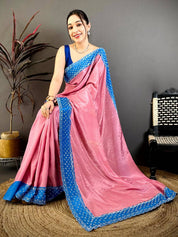 Gajri Poly Chiffon Diamond Stone Work Saree