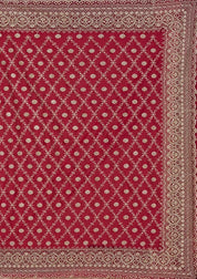 Rani Pink Georgette Gold Zariwork Saree With Matching Blouse Piece