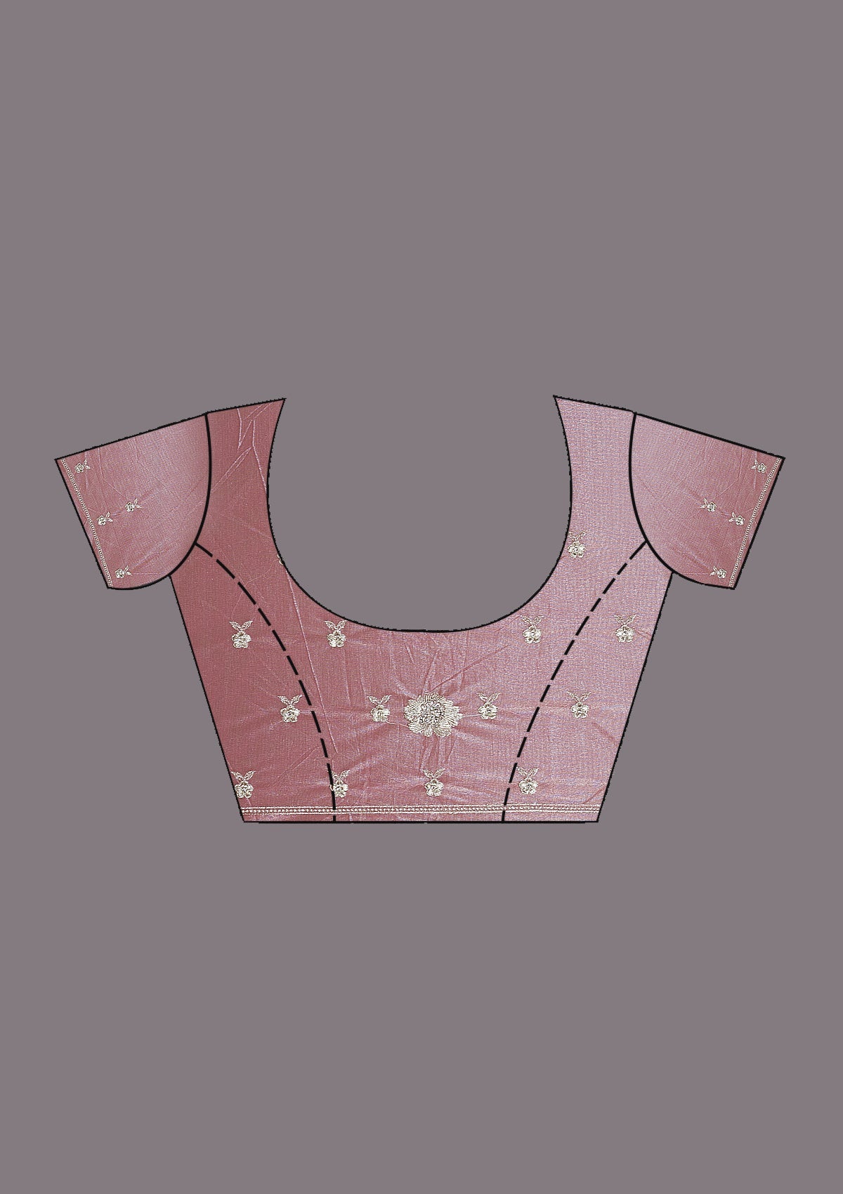 Elegant Floral Embroidered Saree with Ornate Border in Blush Pink & Aqua  Bridelook