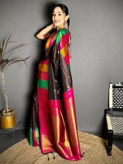 Classic Kanchi Rudrakshaa Zari Butta Saree