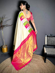 Classic Kanchii Rudraksha Zari Butta Saree