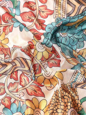 Exquisite Red Colour Kalamkari Pattu Banarasi Silk Saree