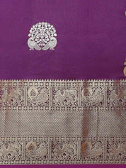 Wine Kanjivaram Soft Silk Kanchi Zari Weaving Saree