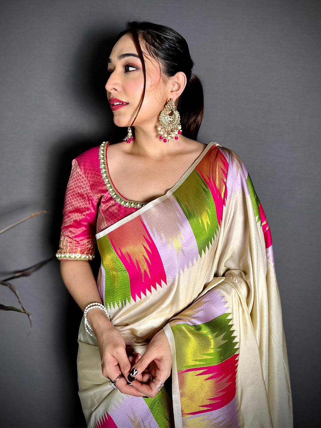 Classic Kanchii Rudraksha Zari Butta Saree