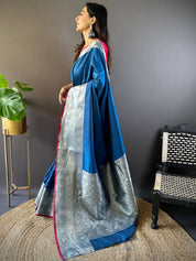 Soft Silk Woven Design Zari Kanchi Blend Banarasi Saree