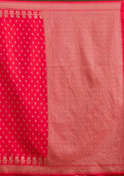 Magenta Pink Georgette Buti Gold Zariwork Saree With Matching Blouse Piece
