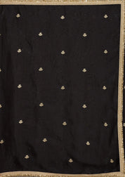 Black Tissue Gold Zariwork Saree With Matching Blouse Piece