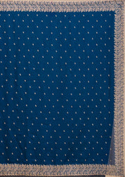 Navyy Blue Soft Raw Silk Gold Zariwork Saree With Matchingg Blouse Piece