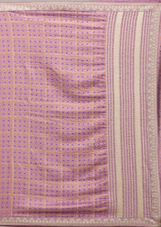 Purple Soft Raw Silk Gold Zariwork Saree With Matching Blouse Piece