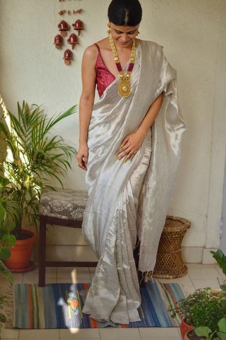 Amazing Kanjivaram Pure Soft Silk Saree Blouse Design
