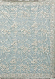 Elegant Floral Embroidered Saree with Ornate Border in Blush Pink & Aqua  Bridelook
