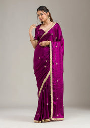 Black Tissue Gold Zariwork Saree With Matching Blouse Piece