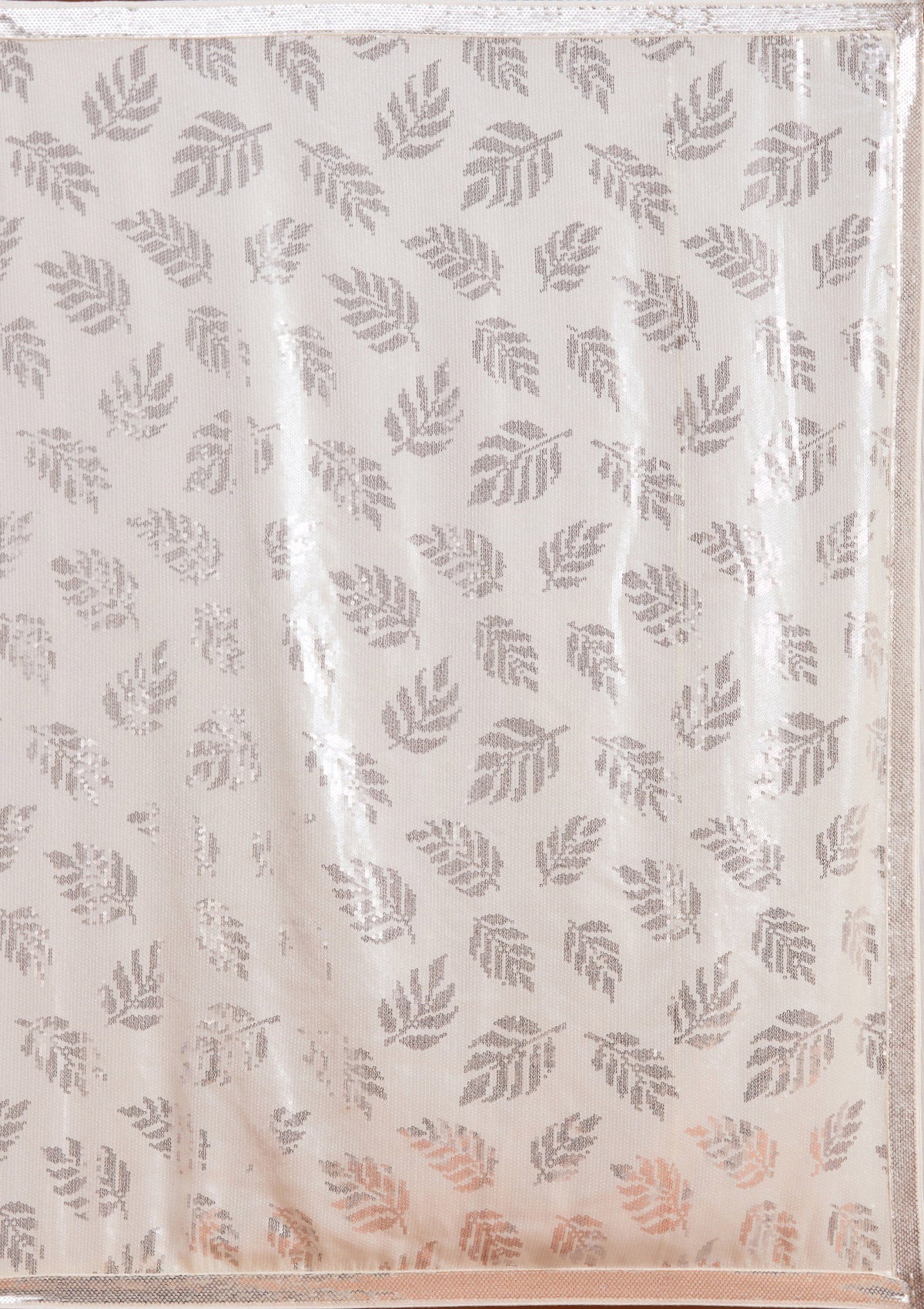 Bridelook Shimmering Leaf Motif Sequin Saree with Metallic Border
