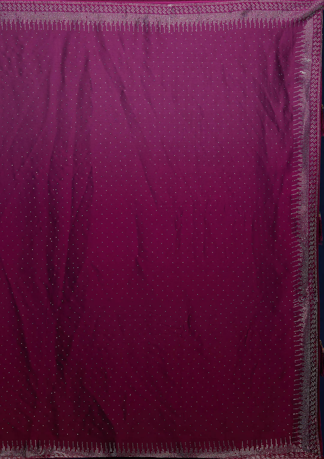 Ombre Wine Stonework Satin Designer Saree