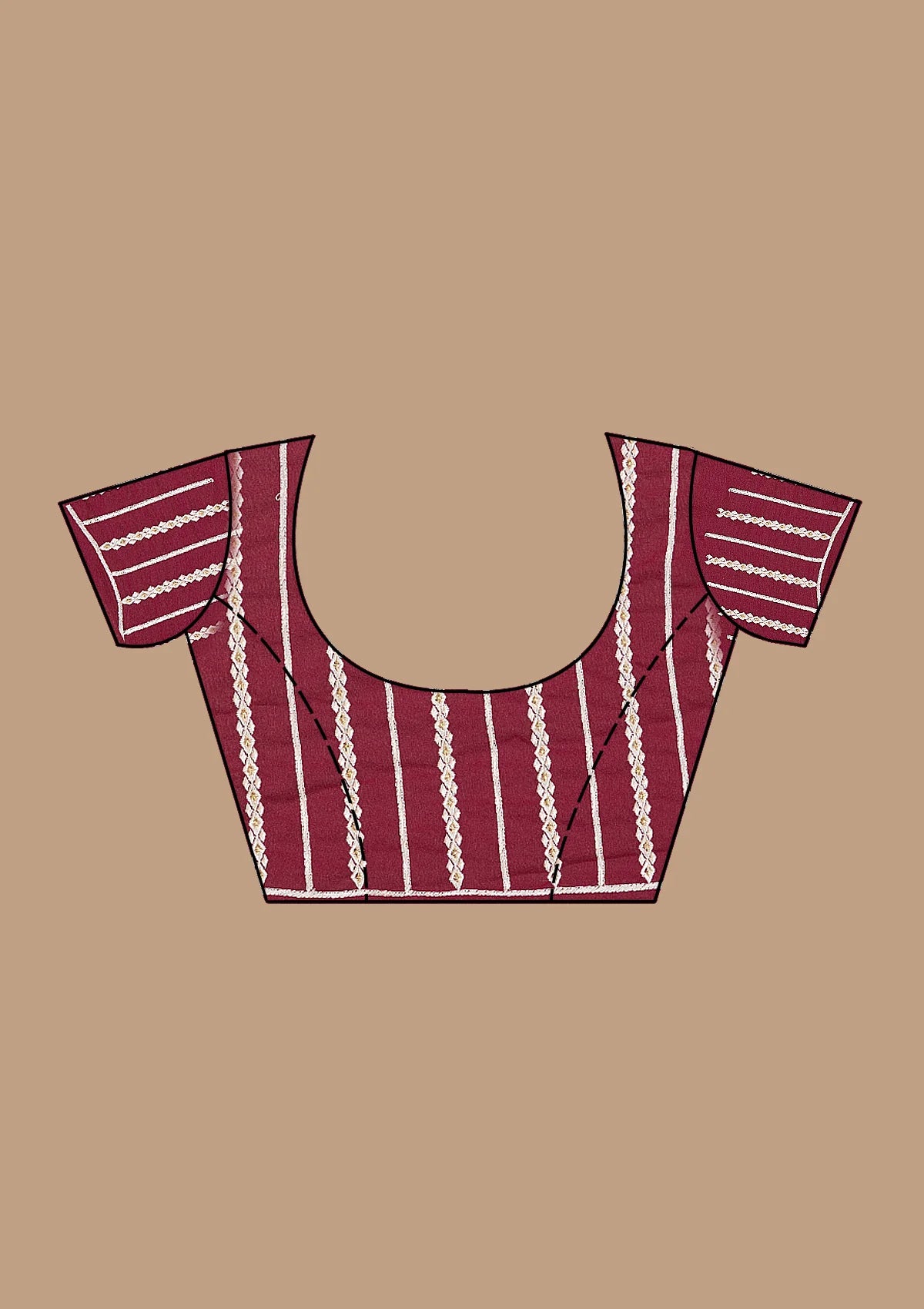 Wine Georgette Threadwork Saree With Matching Blouse Piece