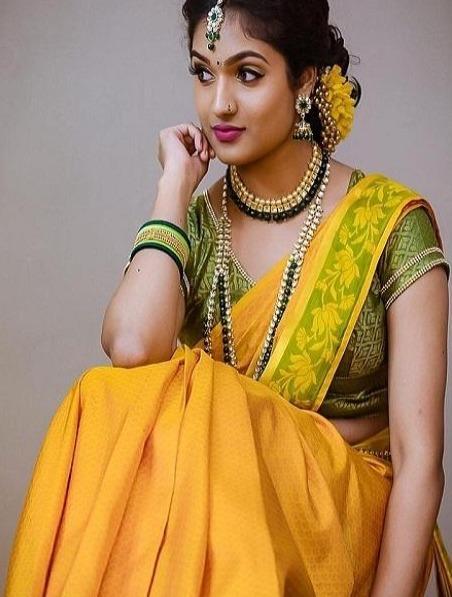 Fascinating Banarasi Pure Silk Yellow Colour Saree B140