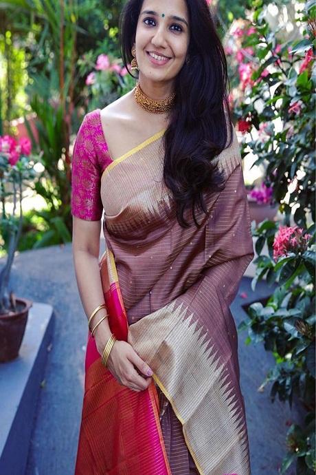 Glowing Magenta rani Colour Banarasi Pure Soft Silk Saree B250