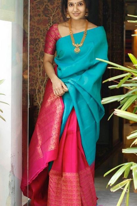 Fresh Banarasi Pure Soft Silk Pink / Purple Colour Saree B137