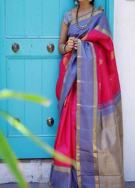 Superior Light Purple N Tometto Color Banarasi Pure Soft Silk Saree B256